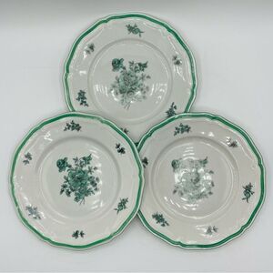 Set of 3 Vintage Rosenthal Chippendale Green Bloom Bread Plates